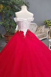 2024 New Arrival Off The Shoulder Lace Up Red Wedding Dresses/Quinceanera PD2HK2CF