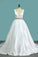 2024 V Neck Wedding Dresses Open Back Satin A Line P5GEP2YB