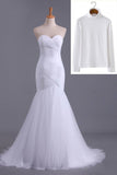 2024 High Neck Mermaid/Trumpet Muslim Wedding Dresses Pleated Bodice With Tulle Skirt Lace PX9QD2H3