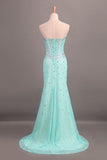 2024 Sweetheart Sheath/Column Prom Dress Lace P81NP7Z2