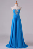 2024 Sweetheart Beaded Neckline Prom Dress A Line With P4RSQT8F