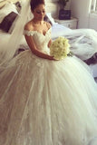2024 Tulle & Lace Off The Shoulder Wedding Dresses Ball P9BJHCTL