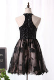 2024 A Line Homecoming Dresses Scoop Tulle With Beads And PPN3TS7Q