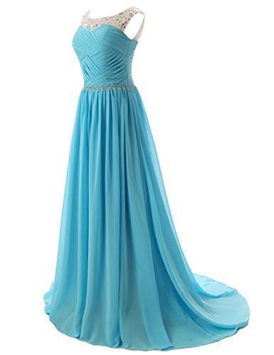 Beaded Straps Bridesmaid Prom Dress with Sparkling Embellished