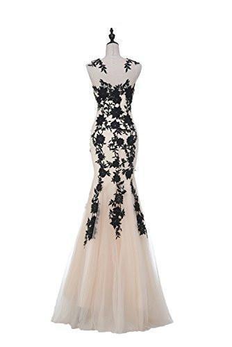 Champagne Sleeveless Mermaid Appliques Evening
