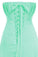 Cheap Classy Mint A-line Strapless Beading Chiffon Sleeveless Pleat Long Prom Dresses