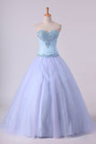 2024 Ball Gown Sweetheart Prom Dresses Tulle & Lace With PAQ38CE9