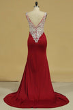 2024 Straps Prom Dresses Spandex With Beads And P1THL5DC