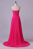 2024 Sweetheart Beaded Bust Prom Dresses A-Line Sweep PCP3H1CR