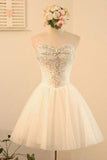 2024 Sweetheart Homecoming Dresses A Line Tulle With Beads PGM68QT4
