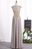 2024 Evening Dresses A Line Scoop Chiffon With Applique PMQPHDQ2