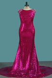 2024 Scoop Mermaid Prom Dresses Sequins With PSCR1FJ2