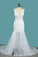 2024 Spaghetti Straps Tulle Mermaid Wedding Dresses With P3X3XT2K