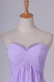 2024 Open Back Sweetheart Chiffon With Beadings A Line Homecoming PNYMF45K