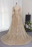 2024 Bling Bling Evening Dresses Mermaid Scoop Sweep/Brush Sequins Lace PH2SY3PP