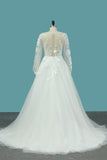 2024 Tulle A Line Deep V Wedding Dresses With Handmade PR7HN3ME