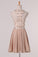 2024 Two-Piece Scoop Homecoming Dresses A Line Chiffon PM7GN6RY