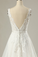 V-Neck Sleeveless Applique Backless Wedding Dress