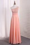 2024 Chiffon One Shoulder A Line Prom Dresses With Applique PMPF8ZKH