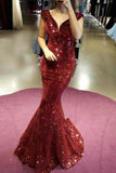 2024 Sexy Trumpet/Mermaid Sequins Prom Dress V PFTG4AX2