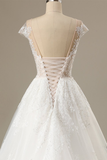 Applique Beading Ball Gown Wedding Dress