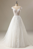 Applique Beading Ball Gown Wedding Dress