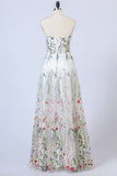 2024 Gorgeous Strapless Formal Prom Dresses Lace Long Prom Dress PGRFJ2A6