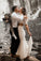Two Pieces Lace Off the Shoulder Short Sleeves Wedding Dresses, Beach Wedding Gowns STK15446