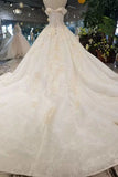 2024 Lace Wedding Dresses Off-The-Shoulder Royal Train Sleevesless Lace P1KSSTTH