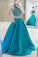 Luxury Two-Pieces Halter Evening Gowns Sleeveless A-Line Crystal Prom
