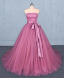 Princess Ball Gown Strapless Wedding Dresses with Lace, Quinceanera Dresses STK15295