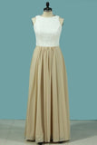 2024 Chiffon & Lace Bridesmaid Dresses A Line Scoop P29FB6BM