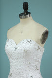 2024 Full Beaded Bodice Wedding Dress Sweetheart With Tulle Skirt P2JS1C3F