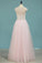 2022 Scoop Prom Dresses A Line Tulle With PKJEZT11