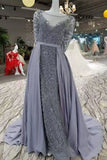 2024 Gorgeous Prom Dress Sheath/Column Court Train Tulle With Full Beading Long PNXQTTM5