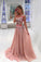 A Line Straps Appliqued Prom Dress Cheap Sweep Train Tulle PM2CF9H5