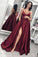 2024 Slit A-Line Prom Dresses Sexy Spaghetti PMBDQ6EC