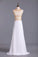 2024 Two Pieces Scoop A Line Prom Dresses Beaded Bodice Chiffon P891SF4E