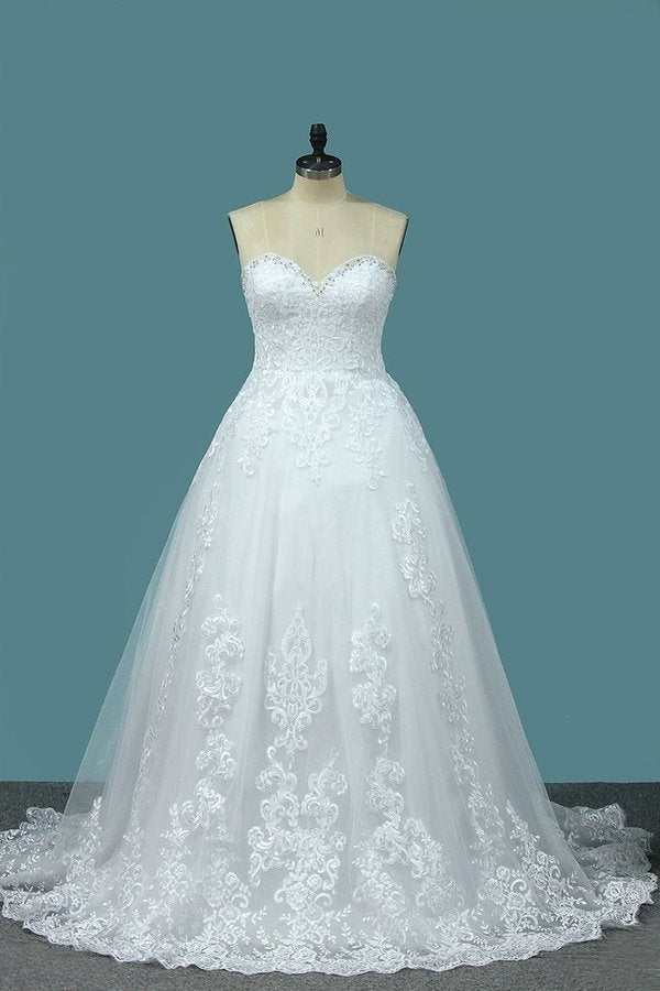 2024 Sweetheart A Line Tulle Wedding Dresses P6JJ6AZC