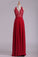 2024 V Neck Prom Dresses A Line Chiffon With Applique And Beads Open Back PGMYP5TH