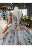 Ball Gown Wedding Dresses Scoop Short Sleeves Top Quality Appliques PXHFNK7Q