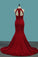 2024 Spandex Mermaid Scoop Evening Dresses Sweep PXSSPLLE