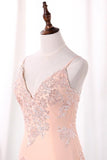 2024 New Arrival Spaghetti Straps Homecoming Dresses Chiffon With Sequins P9D7ELEL