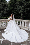 Ball Gown Off The Shoulder Satin White Sweetheart Wedding Dresses Wedding STKP46AJRNZ