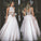 New Style Sexy Two Piece silver beaded bodice High Neck Tulle Skirts Champagne Prom Dress
