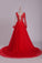 2022 Scoop Prom Dresses Long Sleeves Tulle With Slit And Applique PA539RCY