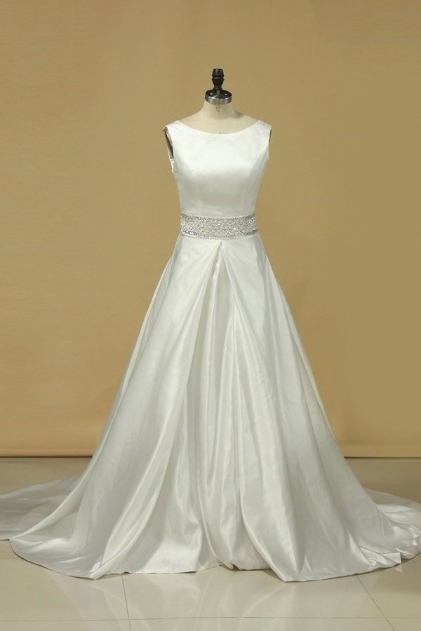 2024 Scoop Neckline Princess Open Back Wedding Dress PCZD5TAM