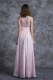 2024 Sexy Prom Dresses Scoop Neckline Princess Floor Length Chiffon P5EKRRD9