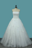 2024 Strapless Ball Gown Tulle Wedding Dresses With PRCNB11S