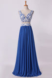 2024 Two Pieces A Line Prom Dresses Chiffon Floor Length PQYCA377